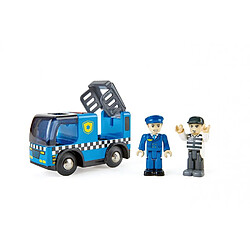 Voiture de police Hape avec sirène | Ensemble de jeu 3 pièces Cops & Robbers avec figurines d'action multicolore, L : 3,7, l : 2, H : 1,4 pouces