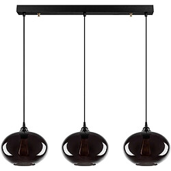 Hanah Home Suspension en verre fumé 3 abat-jour Smoke Modèle 1. Suspension en verre fumé 3 abat-jour Smoke Modèle 1