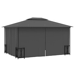 Avis vidaXL Tonnelle avec parois et toit double 3x4 m Anthracite