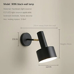 Acheter Universal Lampe murale nordique style américain fer lampes de chevet pour chambre à coucher moderne et minimaliste pour le mur de salon Lampley applique miroir créatif (noir)