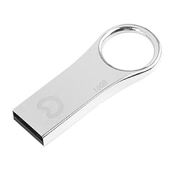 Wewoo Clé USB 16 Go USB 2.0 étanche à l'eau en forme de bague métal antichoc U Disk Memory Card Silver 