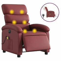 Maison Chic Fauteuil Relax pour salon, Fauteuil de massage inclinable électrique rouge bordeaux -GKD78980