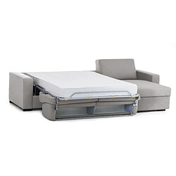 Acheter Autrement Talamo Italia Canapé-lit d'angle Elisabetta, Made in Italy, Ouverture pivotante avec matelas et filet inclus, avec péninsule conteneur réversible, avec accoudoirs standard, Cm: 280x95h90, couleur Gris