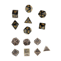 14x Dés Polyèdres 16mm Pour Donjons Et Dragons Mdn MTG Jeux De Table Noir