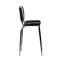 Avis Mes Tabouret de bar 40x38x110 cm aspect cuir noir et blanc