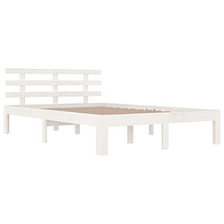 Avis Maison Chic Lit adulte 150x200cm - Cadre de lit,Structure du lit Contemporain pour chambre Blanc Bois massif Très grand -MN20859