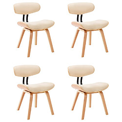 vidaXL Chaises à manger lot de 4 crème bois courbé et similicuir