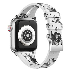 Avis Wewoo Bracelet en cuir forme de goutte d'eau pour montre-bracelet Apple Watch séries 43 et 2 et 1 38 mm blanc et gris