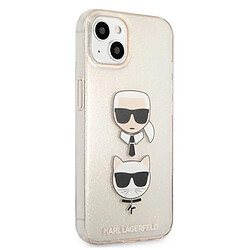 Acheter Karl Lagerfeld Glitter Karl & Choupette Head - Coque pour iPhone 13 mini (Or)