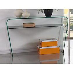 Vente-Unique Console KELLY - Verre trempé - Tablette noire laquée