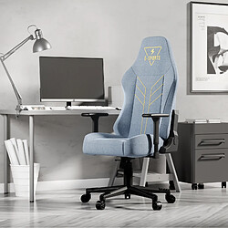 Chaise de jeu - Chaise de bureau d'ordinateur Rattantree avec accoudoir 3D - Chaise de bureau à domicile ergonomique avec support à dossier haut - Chaise de jeu pour enfants adultes - Bleu clair