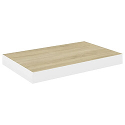 Avis vidaXL Étagère murale flottante Chêne et blanc 40x23x3,8 cm MDF