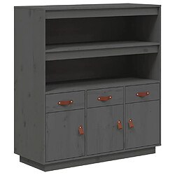 vidaXL Buffet haut Gris 100x40x108,5 cm Bois massif de pin