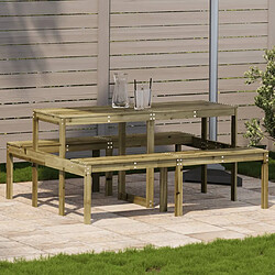 vidaXL Table de pique-nique 160x134x75 cm bois de pin imprégné