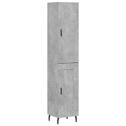 vidaXL Buffet haut Gris béton 34,5x34x180 cm Bois d'ingénierie