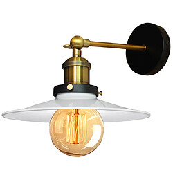 Stoex Applique Murale Industrielle en Métal fer 26cm , Lampe de Plafond Rétro Edison Douille Loft Éclairage Vintage E27 Blanc 