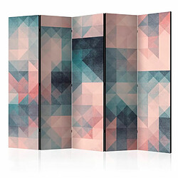 Paris Prix Paravent 5 Volets Pixels Green & Pink 172x225cm