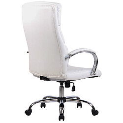 Acheter Decoshop26 Fauteuil de bureau mécanisme de bascule coussins de renforcement PVC blanc et métal chromé 10_0002429