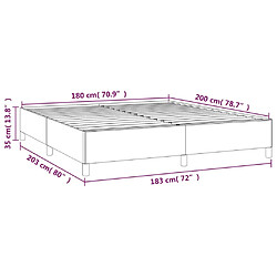 vidaXL Sommier à lattes de lit avec matelas Gris foncé 180x200cm Tissu pas cher