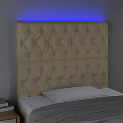 Avis Maison Chic Tête de lit scandinave à LED,meuble de chambre Crème 90x7x118/1288 cm Tissu -MN35208