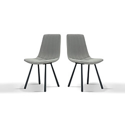 Avis La Maison Du Canapé Chaise Design YUKA - Gris - Lot de 2