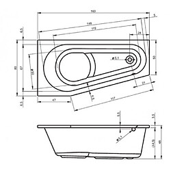 Avis Baignoire d'angle acrylique RIHO DELTA 160x80 cm