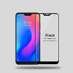 Protecteur écran en verre trempé 3D courbé pleine grandeur noir pour votre Xiaomi Mi A2 Lite/Redmi 6 Pro 