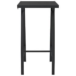 vidaXL Table de bar de jardin Noir 60x60x110 cm Verre trempé