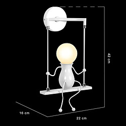 Acheter Stoex 3x Applique Murale Simple Poupée De Mode Balançoire Enfants Lampe Mur Moderne Gens Fer Salon Chambre Créative Lumière (