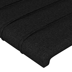 Maison Chic Tête de lit scandinave avec oreilles,meuble de chambre Noir 183x16x118/128 cm Tissu -MN48419 pas cher