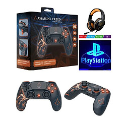 Freaks And Geeks Manette PS4 Bluetooth Assassin's Creed Mirage Boutons lumineux 3.5 JACK Silhouette + Casque Gamer Pro Gaming PS5 PS4 Switch Xbox One