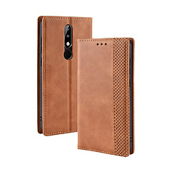 Etui en PU style rétro auto-absorbé marron pour votre Nokia 5.1 Plus/X5