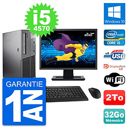 PC Lenovo M93p SFF Ecran 22" Intel i5-4570 RAM 32Go Disque 2To Windows 10 Wifi · Occasion 