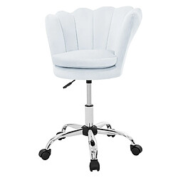 ML-Design Fauteuil de bureau à roulettes bleu clair hauteur réglable chaise en velours 