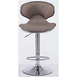 Decoshop26 Lot de 2 tabourets de bar pivotant design moderne en tissu taupe support en métal chromé 10_0004268