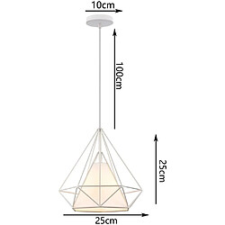 Acheter STOEX Vintage suspension luminaire industrielle cage forme diamant 25cm E27 rétr