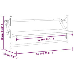 vidaXL Étagères murales avec barres 2 pcs chêne sonoma 65x25x30 cm pas cher