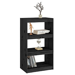 Avis vidaXL Bibliothèque/Séparateur de pièce Noir 60x30x103,5 cm Pin massif