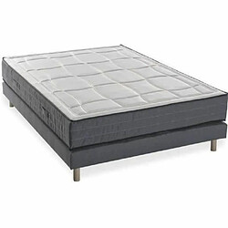 DEKO DREAM Sommier + matelas ferme à mémoire de forme 5 zones 140 x 190 x 28 cm 