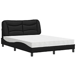 Vidaxl Lit avec matelas noir 120x200 cm similicuir 