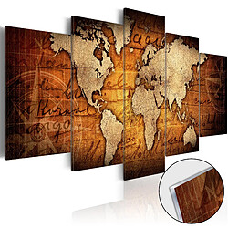 Decoshop26 Tableaux en verre acrylique décoration murale motif Carte monde bronze 100x50 cm TVA110170