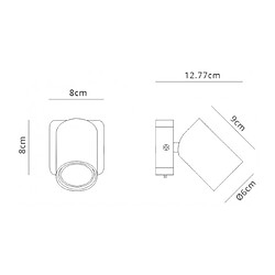 Luminaire Center Spot Sal Noir mat 1 ampoule 8cm