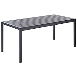 Beliani Table de jardin 180 x 90 cm Matériaux synthétiques Noir VERNIO