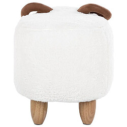 Beliani Tabouret enfant en tissu peluche blanc LAMB pas cher