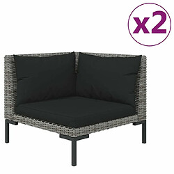 Avis Maison Chic Salon de jardin 3 pcs - Table et chaises d'extérieur - Mobilier/Meubles de jardin Moderne Gris foncé Résine tressée demi-ronde -MN48090