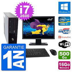 PC Fujitsu E910 DT Ecran 22" Intel i7-2600 RAM 16Go Disque 500Go Windows 10 Wifi · Occasion 