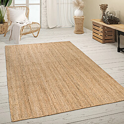 Paco-Home Tapis De Salon Poil Ras Fait Main Monochrome Chiné Motif Moderne Beige 