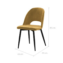 Avis Rendez Vous Deco Chaise Pénélope en velours jaune (lot de 2)