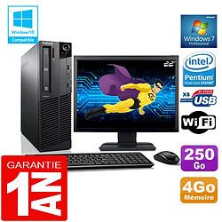 PC Lenovo M92p SFF Intel G630 Ram 4Go Disque 250 Go Wifi W7 Ecran 22" - Occasion