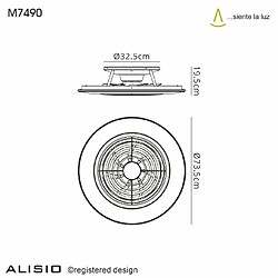 Luminaire Center Plafonnier ventilateur Alisio blanc 1 ampoule 19,5cm